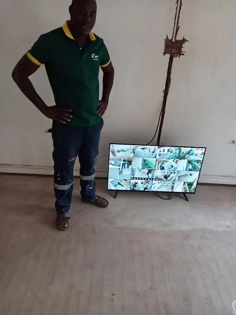Dish Pack Company technician handing over a completed CCTV installation